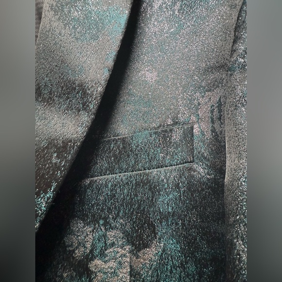 Egara Men’s Galaxy Dinner Jacket Blazer Sz 38R Slim Fit Teal Black Silver NWT - Picture 10 of 12